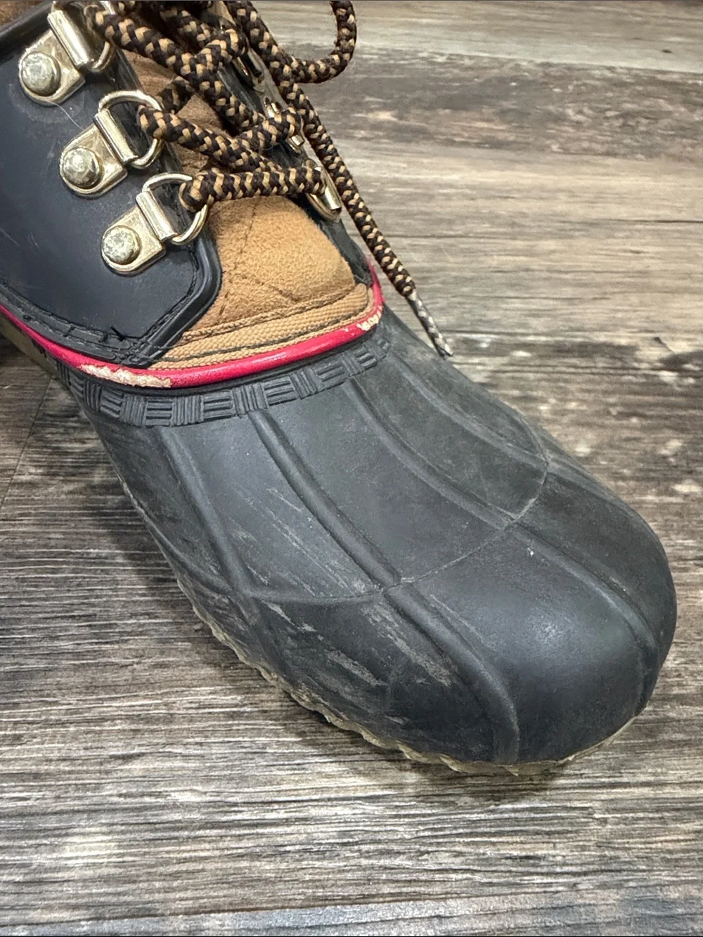 Tommy Hilfiger Brown and Black Winter Rain Duck Boots